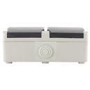 REV AquaBase 2-fach Steckdose - Feuchtraum, 2-polig, spritzwassergeschützt IP54, waagrecht, Aufputz, 16A, grau