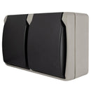 REV AquaBase 2-fach Steckdose - Feuchtraum, 2-polig, spritzwassergeschützt IP54, waagrecht, Aufputz, 16A, grau