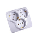 3-way protective contact socket flush-mounted white Schuko sockets 