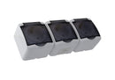 Aufputz Schuko Feuchtraum Steckdose IP54 mit Abdeckung Rauch Glas (3-fach)