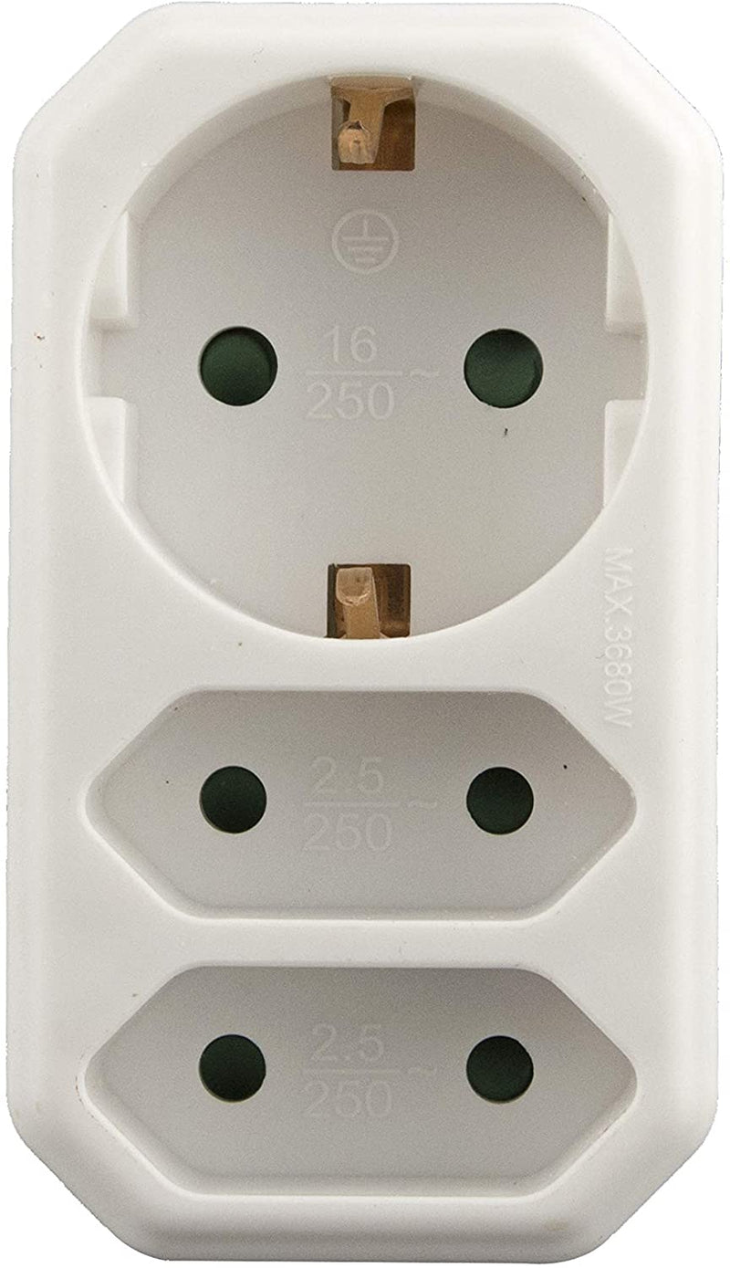 Multistecker Adapterstecker Schutzkontakt KINDERSCHUTZ Verteiler Mehrfachstecker (Senkrecht ohne Schalter)