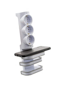 shopVG 3-way Schuko charging socket with 3 mobile phone holders and surge protection...