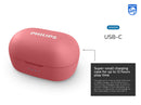 Philips True Wireless Kopfhörer T2205RD/00 (Bluetooth In Ear Kopfhörer, Sprac...
