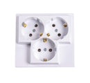 Schutzkontakt-Steckdose 3-fach unterputz weiß Schuko-Steckdosen