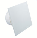 Ventilator/Lüfter Badlüfter mit integrierte Rückschlagklappe Glasfront stark 169 m³/h sehr leise 32 dB Kugellager Hergestellt EU (Weiss) (Weiss 169 m³/h) (Weiss)