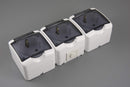 Aufputz Schuko Feuchtraum Steckdose IP54 mit Abdeckung Rauch Glas (3-fach)