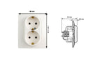 Kombi Steckdose Auf einem sokel Einsat mit 2-fach ALPINWEISS Kombi Unterputz 2-fach Steckdose Weiss