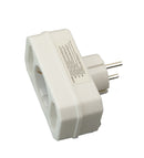 Multi-plug adapter plug protective contact distributor multiple plug 3-way 4-way 2-way (2 Euro+1 Schuko vertical)