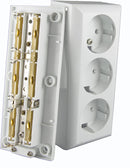 3-fach Kombi-Steckdose Aufputzsteckdoset NEU Aufputz 4 steckplätze NEU Aufputz Schucko Steckdosen