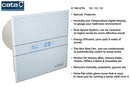 Ventilator Lüfter CATA E-100 GTH incl. Rückschlagklappe !!! Timer Nachlauf Feuchtesteuerung, Feuchtesensor LED – Display, Glasfront stark 115 m3/h sehr leise 31dB energiesparend 8W Kugellager