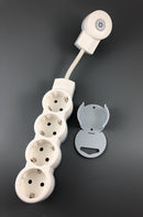 Multistecker Schuko Steckdose Mehrfachstecker Verteiler Tischsteckdose Aufputzsteckdose Vereilerdose 3 oder 4 fach mit Stecker mit beleuchtete Schalter (4-fach schaltbar)