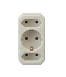 Multi-plug adapter plug protective contact distributor multiple plug 3-way 4-way 2-way (2 Euro+1 Schuko vertical)