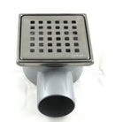 Floor drain - shower drain 100x100mm Ø 50, stainless steel grate 