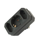 Multistecker Adapter Schuko Verteiler Mehrfachstecker (3-fach senkrecht schwarz)