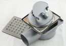 Floor drain - shower drain 100x100mm Ø 50, stainless steel grate 