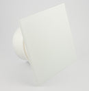 Ventilator Lüfter Badlüfter Mit integrierte Rückschlagklappe Glasfront stark 105 m³/h sehr leise 39 dB Kugellager Hergestellt EU Weiss