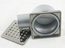 Floor drain - shower drain 100x100mm Ø 50, stainless steel grate 