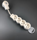 Multistecker Schuko Steckdose Mehrfachstecker Verteiler Tischsteckdose Aufputzsteckdose Vereilerdose 3 oder 4 fach mit Stecker mit beleuchtete Schalter (4-fach schaltbar)