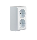 2-fach Aufputz Steckdose NEU 2 steckplätze Schucko Steckdose 2-fach (2-fach)