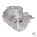 Multistecker Adapterstecker Schutzkontakt KINDERSCHUTZ Verteiler Mehrfachstecker Transperant