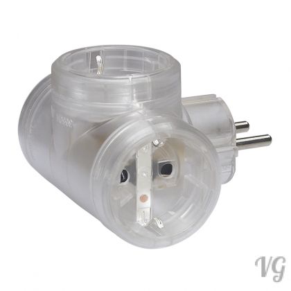Multiplug adapter plug protective contact CHILD PROTECTION distributor multiple plug transparent