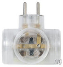 Multistecker Adapterstecker Schutzkontakt KINDERSCHUTZ Verteiler Mehrfachstecker Transperant