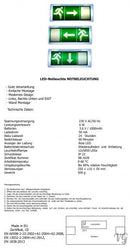 Notleuchte Notbeleuchtung Exit Notausgang Fluchtwegleuchte Notlicht Fluchtweg IL Pfeil