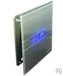 Ventilator Lüfter CATA E-100 GTH Silver  Timer Nachlauf Feuchtesteuerung, Feuchtesensor LED – Display, Glasfront stark 115 m3-h sehr leise 31dB energiesparend 8W Silver  Glass
