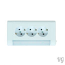 3-fach Aufputz Schuko Steckdose  3 steckplätze Made in EU mit LED lampe 400lm 4w [Energieklasse A+++]