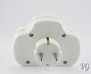3-way multi-plug adapter plug CHILD PROTECTION distributor multiple plug white with ON-OFF switch
