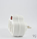 3-way multi-plug adapter plug CHILD PROTECTION distributor multiple plug white with ON-OFF switch