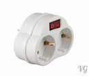 Multistecker 2-fach mit (ON-OFF) SCHALTER KINDERSCHUTZ Adapterstecker Mehrfac...