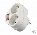 Multistecker 2-fach mit (ON-OFF) SCHALTER KINDERSCHUTZ Adapterstecker Mehrfac...