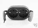 Legrand 2-fach Gummi Multistecker Mehrfachstecker stoßfest waagerecht IP44