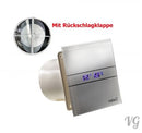 Ventilator Lüfter CATA E-100 GTH incl. Rückschlagklappe !!! Timer Nachlauf Feuchtesteuerung, Feuchtesensor LED – Display, Glasfront stark 115 m3-h sehr leise 31dB energiesparend 8W Kugellager