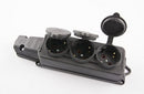 Schuko Vollgummi Stecker, Kupplung, oder Schuko Steckdose Gummi SET 16A-250V (3-fach Steckdose)