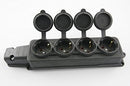 Schuko Vollgummi Stecker, Kupplung, oder Schuko Steckdose Gummi SET 16A-250V (4-fach Steckdose)
