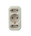 Multistecker Adapterstecker Schutzkontakt Verteiler Mehrfachstecker 3-fach 4-fach 2 fach (2 Euro+1 Schuko senkrecht)