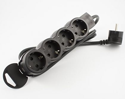 Schwarz Legrand 4-fach Tischsteckdosenleiste Tischsteckdose Wandsteckdose mit oder ohne Zuleitung (4-fach mit 5 m Kabel)