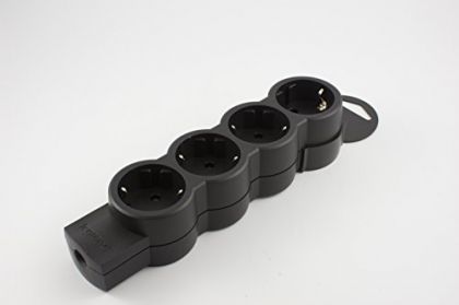 Schwarz Legrand 4-fach Tischsteckdosenleiste Tischsteckdose Wandsteckdose mit oder ohne Zuleitung (4-fach ohne Kabel)
