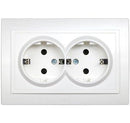 EL-BI Schalterserie ZENA naturweiss UP Schalterprogramm Schalter Serie Programm Steckdose weiss (Steckdose Doppel)