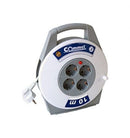 Commel Kabeltrommel 10m Kabelbox 4-fach weiss-grau 7.5m H05VV-F 3G1