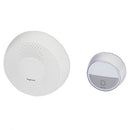 Legrand 094252 Funkklingel-Set Komfort mit wasserdichtem (IP44) batteriebetrieben Gong mit 15 Melodien, 1x Klingeltaster, Wei?, 100 m