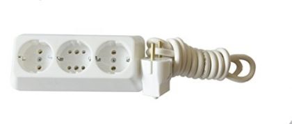 3fach mehrfachsteckdose,Tischsteckdose,Steckdosenleiste 3-fach, mit 2.0m Kabel weiss