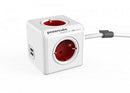 Allocacoc PowerCube Extended Spina a 5 Prese, Rosso Bianco