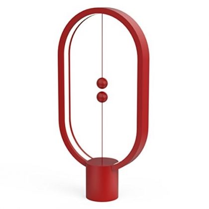 Heng - Lámpara LED Lámpara - ausgefallene Diseño para salón, dormitorio con USB Conector en cálida luz blanca, rojo 5.00W