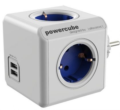 Allocacoc Power Cube Original USB, Bianco-Blu