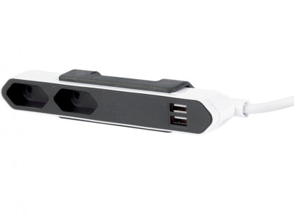 allocacoc PowerBar DuoUSB, Reiseadapter mit 2 USB Steckdosen (2,1A) 2x Verteiler