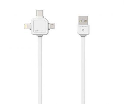 Allocacoc 9003WT-USBC15 1.5m USB A Lighting-Micro USB-B-USB-C Blanc câble de téléphone portable - Câbles de téléphones portables