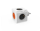 Allocacoc PowerCube Original Remote Spina a 4 Prese con Switch, Arancione-Bianco